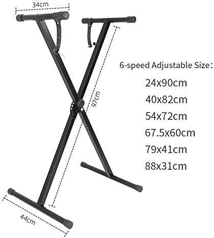 Ktaxon Heavy Duty Keyboard Stand and Bench, Adjustable Height and Portable (Single-X)