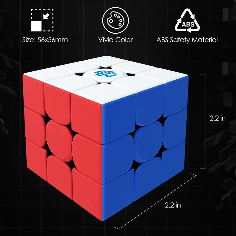 GAN 356 M 3x3 Magnetic Speed Cube, GAN Cube, 3x3x3 Magic Cube, Stickerless Puzzle Cube (Lite ver. 2020, no Extra GES), Kids Children Christmas Gift ,Birthday Gifts