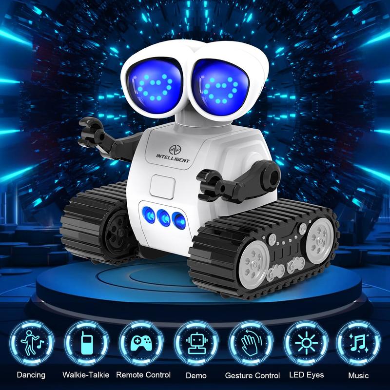 Mini Remote Control Robot Toy, USB Rechargeable Robot Toy with LED Eyes & Music, Robot Toy for Kids, Birthday Gift for Boys & Girls