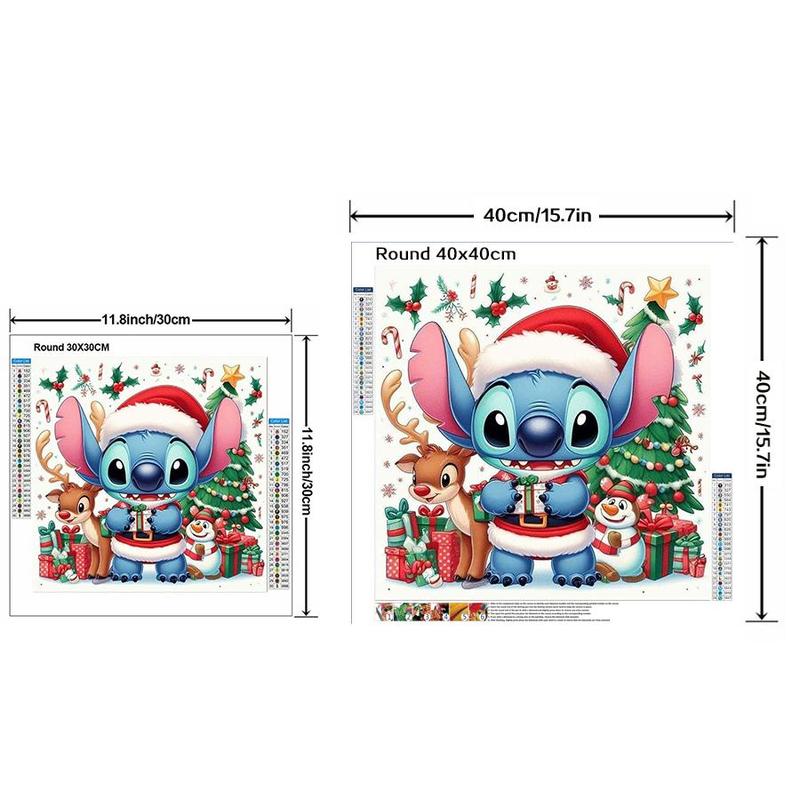 Stitch Pattern Diamond Arts Colorful Painting Kit without Frame, DIY 5D Diamond Arts Crafts for Gifts, Cartoon Wall Art Decorations for Home