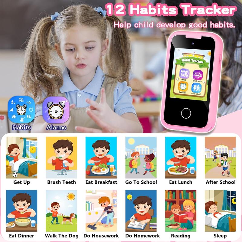 Kids Smart Phone Toys for Girls, Christmas Birthday Gifts for 3-10 Year Old Girl Boy Kids Toys, 2.8