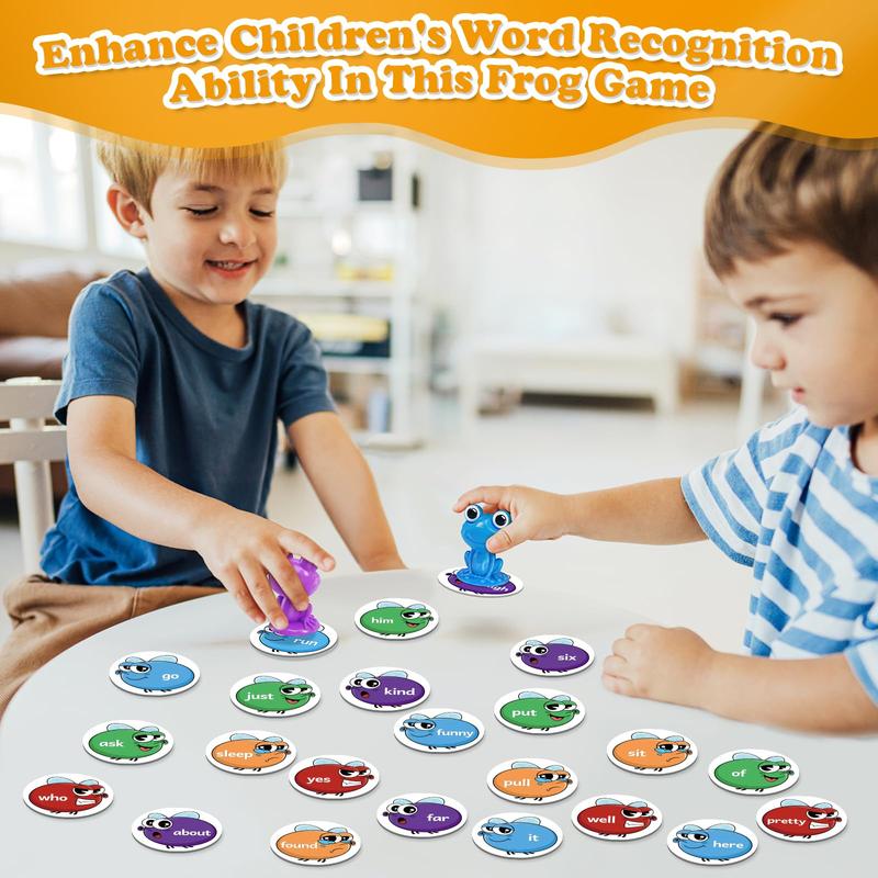 Sight Word Games,Frog stomp sets, Educational Indoor Games Flash Cards, Phonics Learning Games