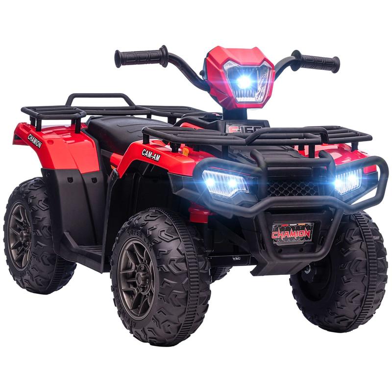 12V Ride on ATV for Kids, Kids Electric 4 Wheeler with Headlight, Music, MP3, Treaded Tires, Battery Powered Kids Quad for Toddler, Red