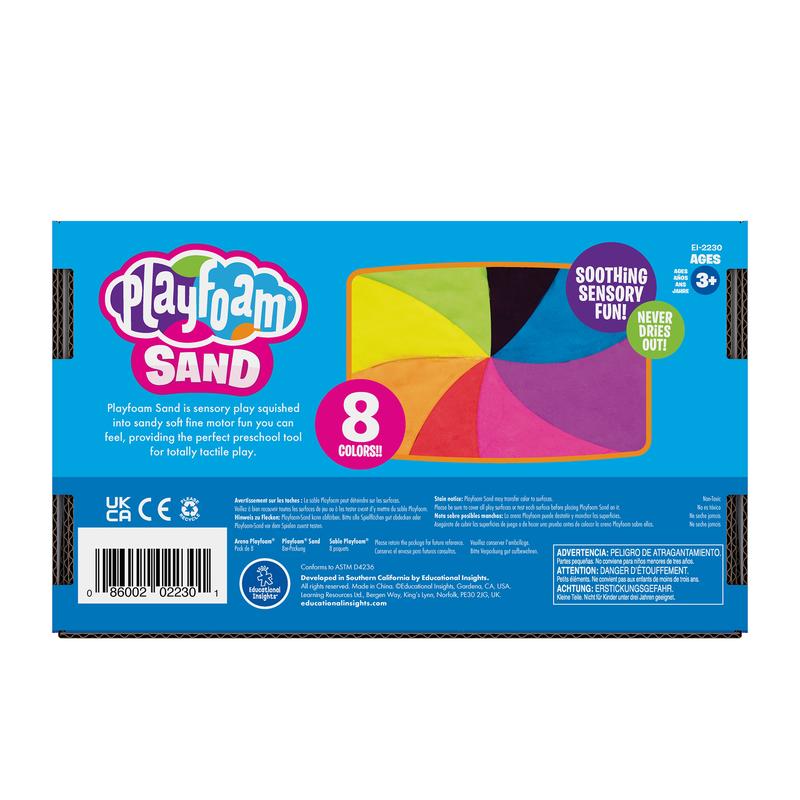 Educational Insights Playfoam Sand 8-Pack, Play Sand Set, 8 Assorted Colors, 6 oz. Each, Sensory Toy for Kids, Elementary Classroom Must Haves, Ages 3+