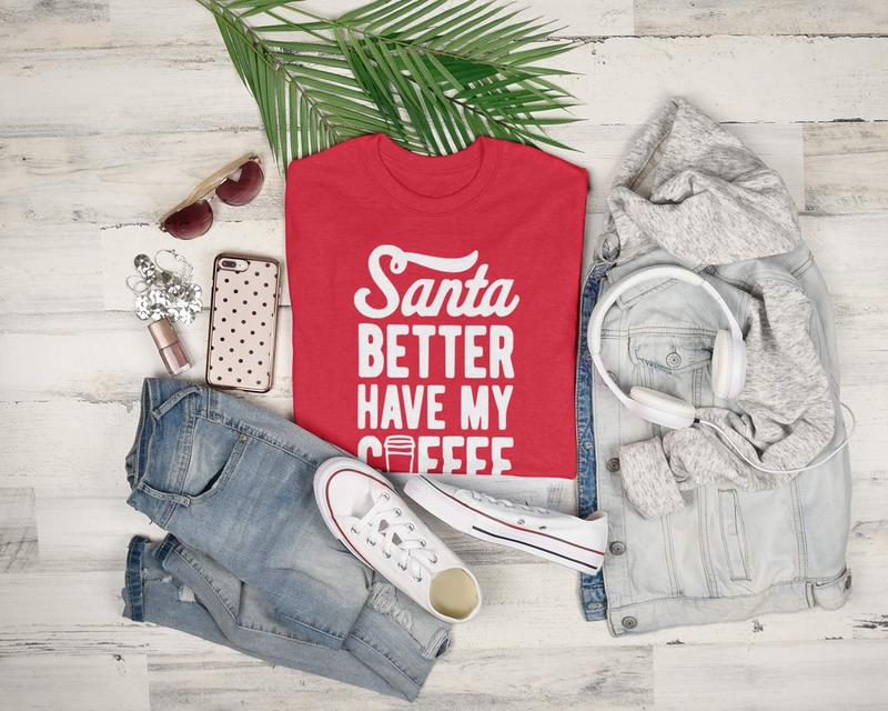 Santa Better Have My Coffee Screen Print Transfer