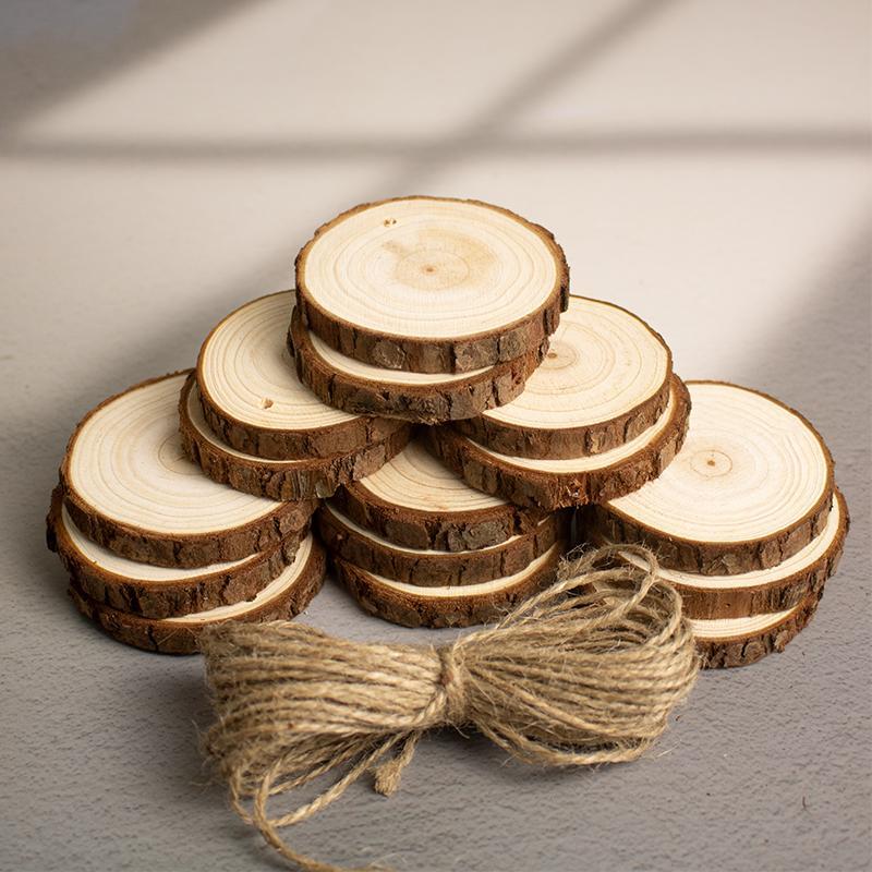 Natural Wood Slices, 15pcs set Unfinished Wooden Rounds, DIY Wood Slices Kits for Hand-painted Art Projects, Wooden Decoration Supplies for DIY Home Decor