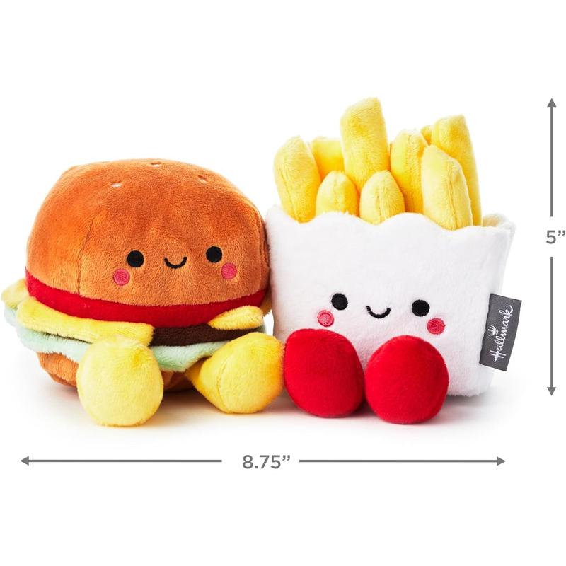 Hallmark Better Together Magnetic Plush - Set of 2 Hamburger and Fries Stuffed, 5