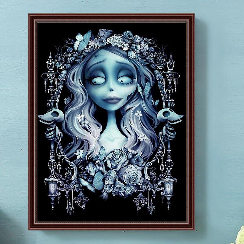 DIY Artificial Rhinestones Arts Painting Kit Without Frame, Ghost Bride Pattern DIY Painting, Handmade Craft Art Decoration