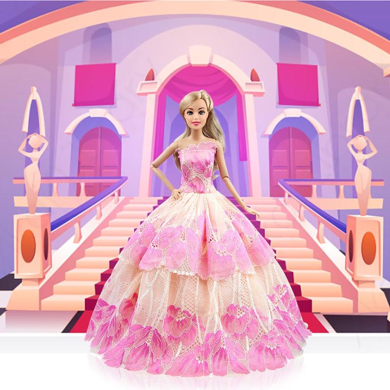 43 Pcs Doll Clothes and Accessories for 11.5 Inch Doll, Include 2 Princess Gowns 2 Fashion Skirts 5 Mini Skirts 2 Swimwears 2 Fashions 10 Shoes 10 Hangers 10 Necklaces