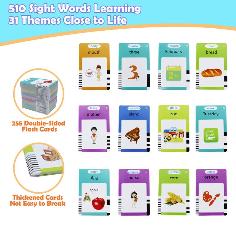 224 510(Spanish&English) WordsAlphabet Bilingual TalkingFlash Cardsfor 3-8 Years Toddlers,Pocket SpeechBuddy Therapy AutismToyS,Educational Learning InteractiveToy forBoys Girls Kids Gifts Blue