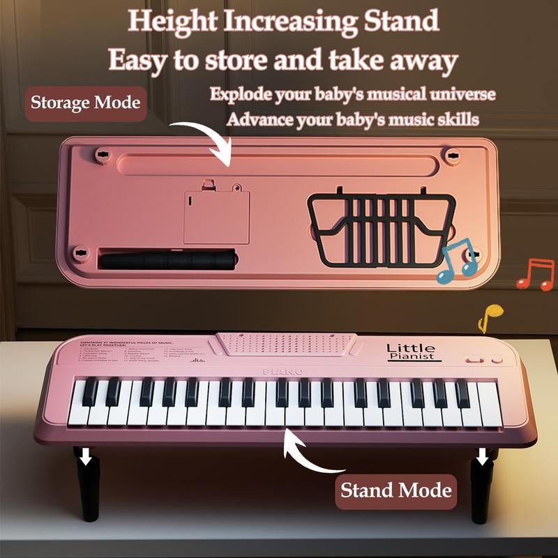 37 Key Electronic Piano Toy, 1 Set Musical Instrument Toy with Microphone, Mini Music Playing Toy, Educational Toy for Kids