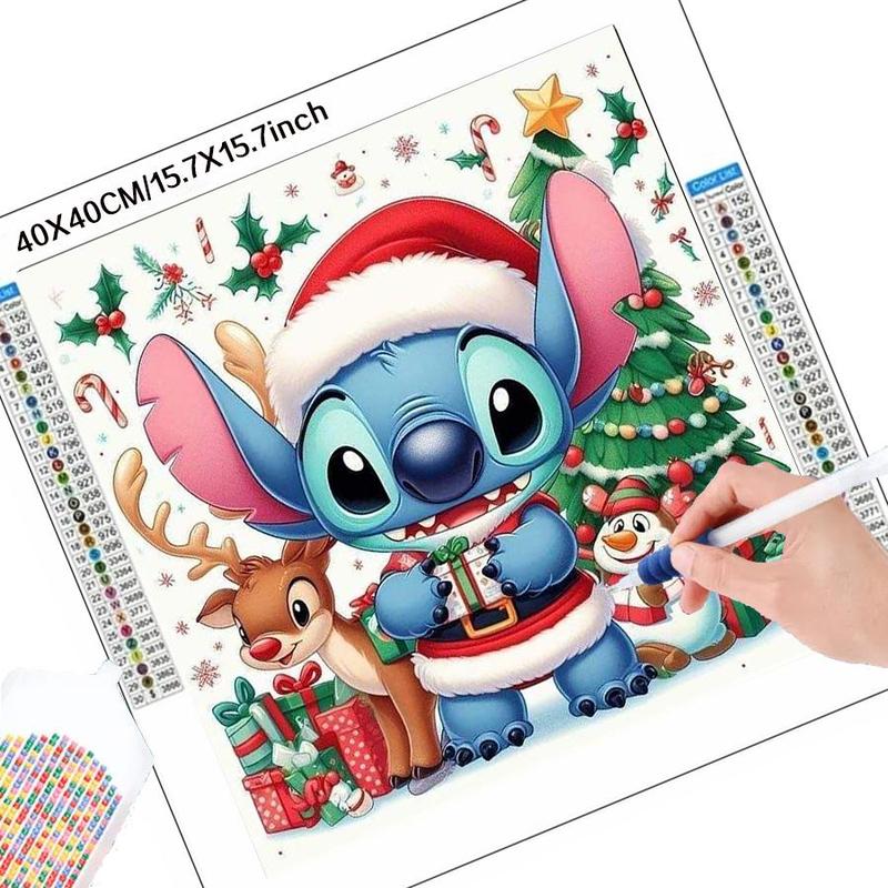 Stitch Pattern Diamond Arts Colorful Painting Kit without Frame, DIY 5D Diamond Arts Crafts for Gifts, Cartoon Wall Art Decorations for Home