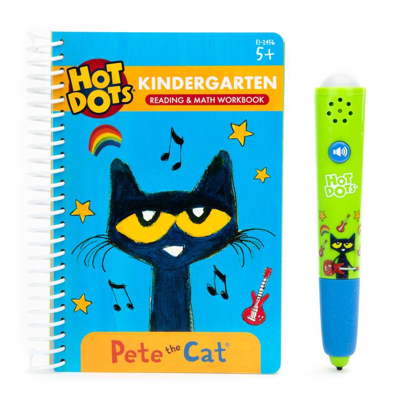 Educational Insights Hot Dots Pete the Cat Kindergarten Reading & Math, Ages 5+