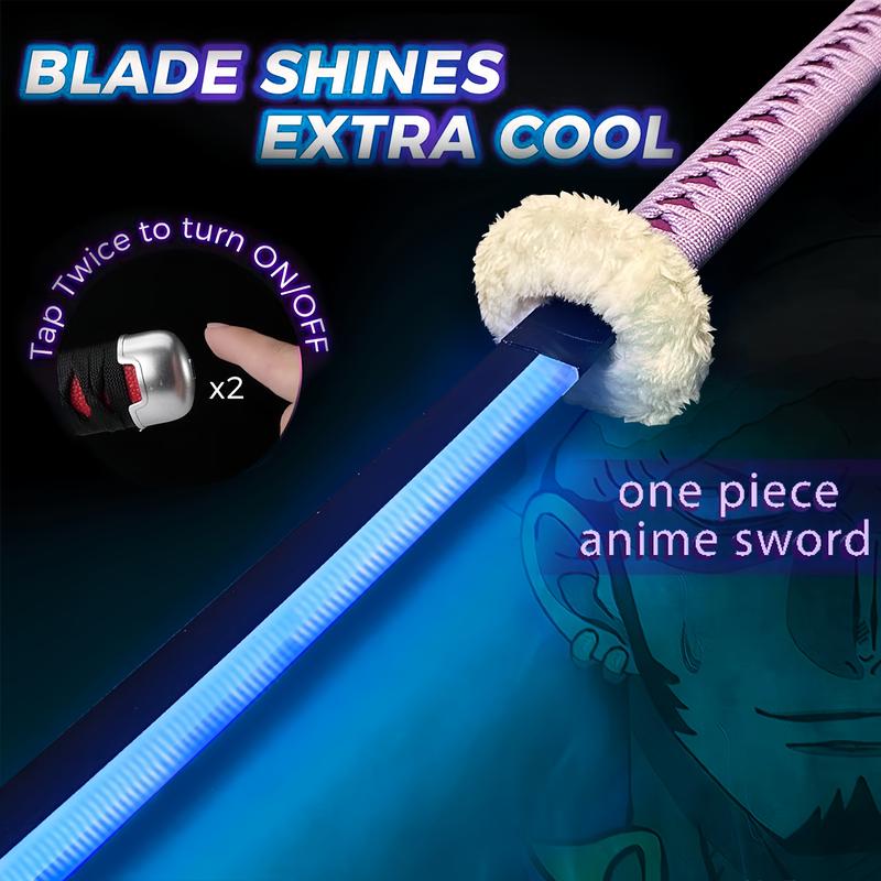 2.0 Upgraded Light Up One Piece Trafalgar D. Water Law Sword - 40 inches Plastic Anime cosplay prop