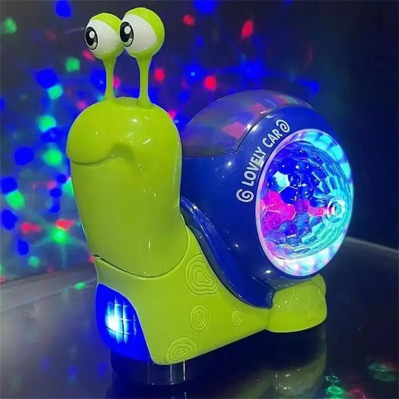 Crawling Snail Design Music Toys, Electric Snail Toy, Cute Electronic Animal Crawl Toy, Toys with Built-in LED Light, Interactive Learning Toy