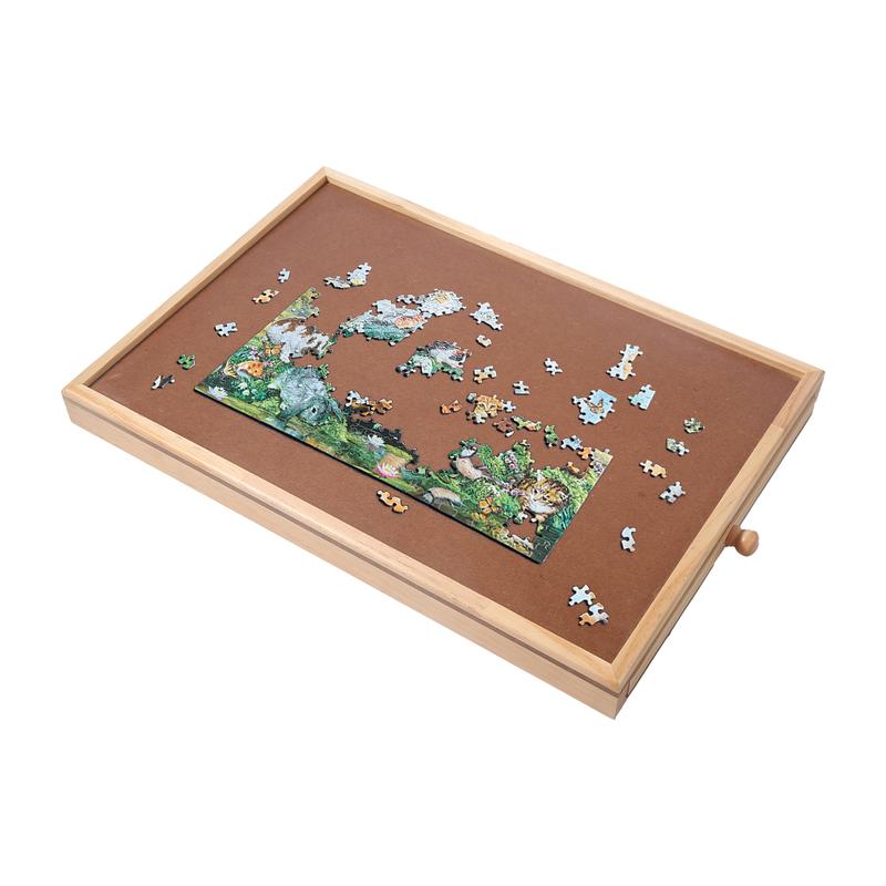 Puzzle Tables for Drawers, Small Jigsaw Puzzle Board 17.3 inch X 12 inch Portable Puzzle Plateau with a Storage Drawer Smooth Fiberboard Work Surface for Games and Puzzles