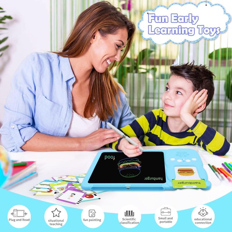 224 510(Spanish&English) WordsAlphabet Bilingual TalkingFlash Cardsfor 3-8 Years Toddlers,Pocket SpeechBuddy Therapy AutismToyS,Educational Learning InteractiveToy forBoys Girls Kids Gifts Blue