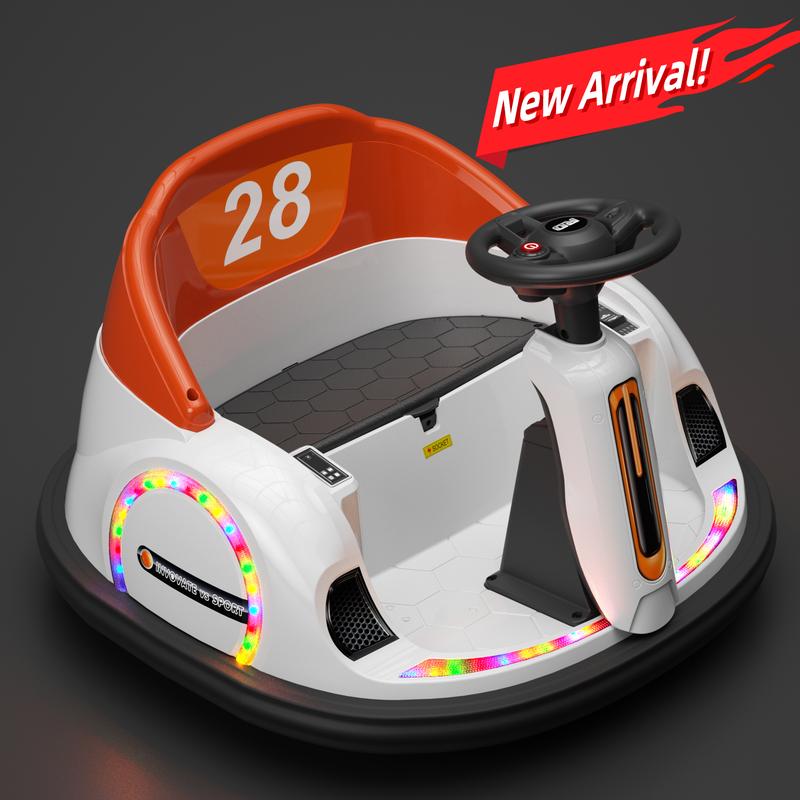 KORIMEFA12V&6V Electric Ride on Bumper Car Toys 360° Spinning Bumping Toy Gifts Cars, Music Play, Lights for Kids