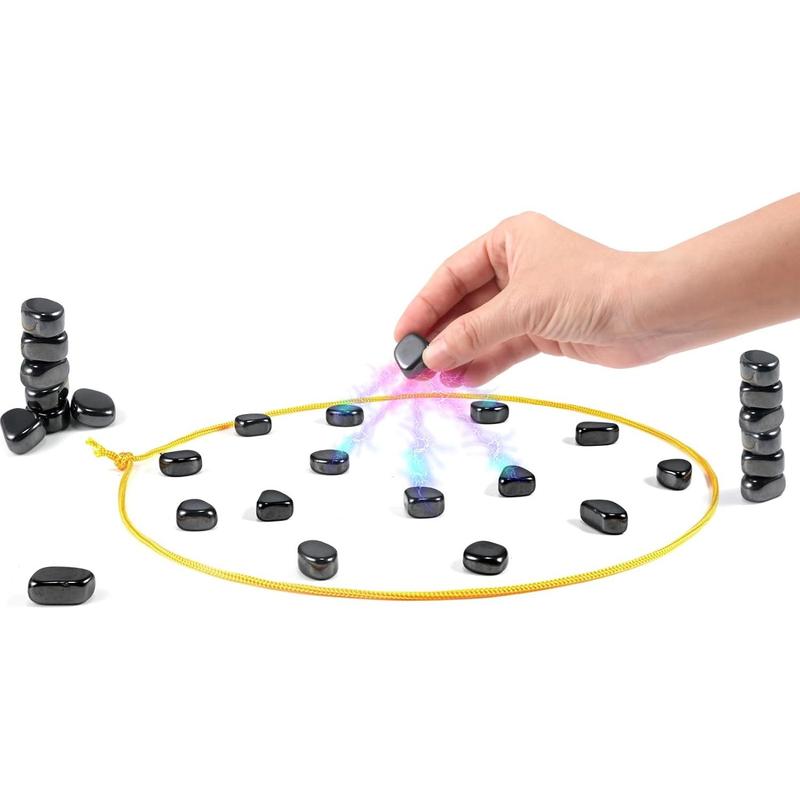 Magnetic Chess Game, Magnet Game, Magnetic Chess Game with Stones, Magnet Game with String, Magnetic Board Games, Puzzle Strategy Games, Family Games for Kids and Adults