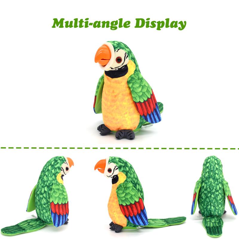 Toddler Toys - Talking Parrot Repeats What You Said, Interactive Toy Electronic Stuffed Animals Plush Pet Doll for Babies Kids Boys Girls Party Birthday Christmas Day Gifts