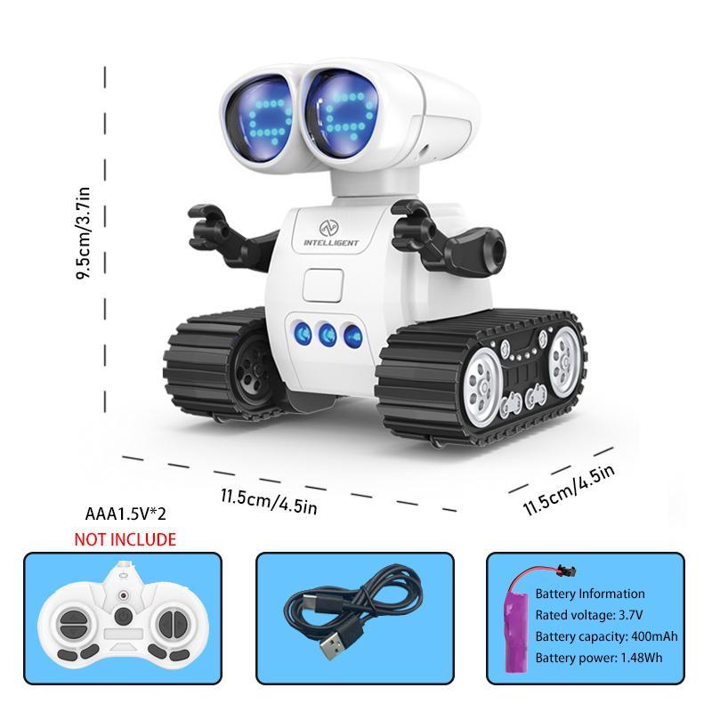 Mini Remote Control Robot Toy, USB Rechargeable Robot Toy with LED Eyes & Music, Robot Toy for Kids, Birthday Gift for Boys & Girls