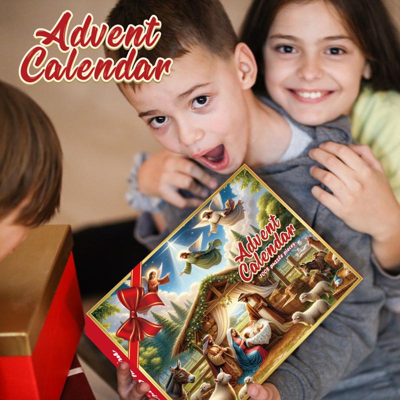 2024 Nativity Set Puzzle Advent Calendar Christmas for Boys and Adults Gift 24 Boxes Religous Jesus Holiday Countdown Unique Decorative