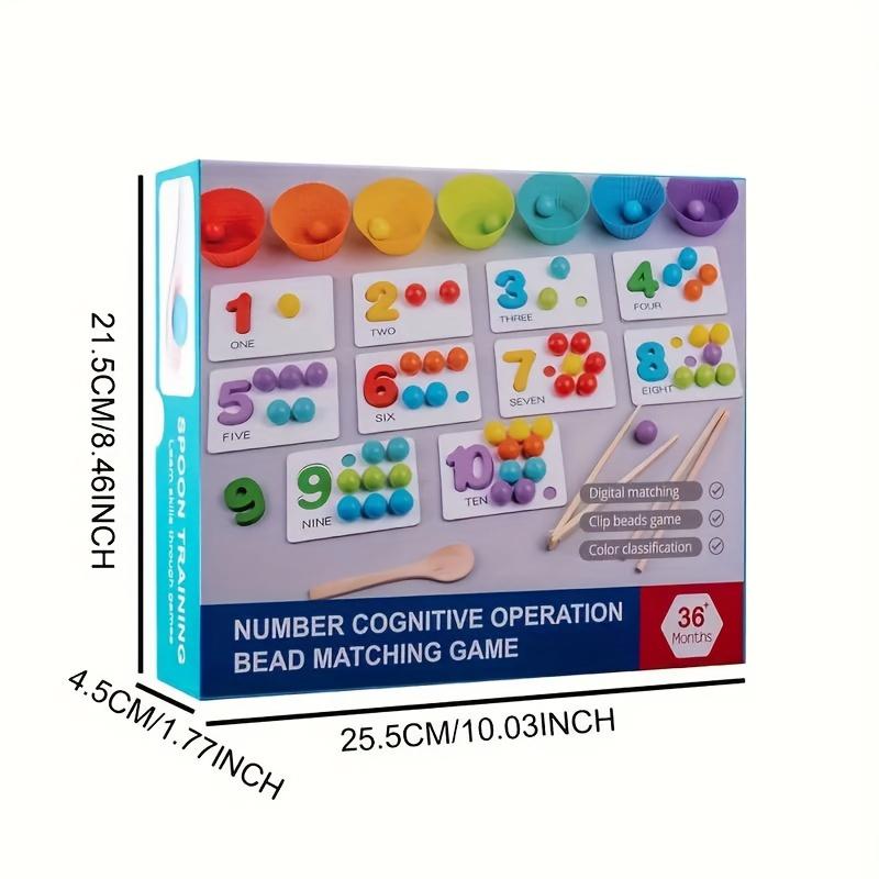 [Free Shipping] Montessori Math Children's Arithmetic Toys: Digital Cognitive Intelligence Development Education Early Education Toys, Preschool Color Point Class Children's Bead Number Matching Games, Kindergarten Educational Toys