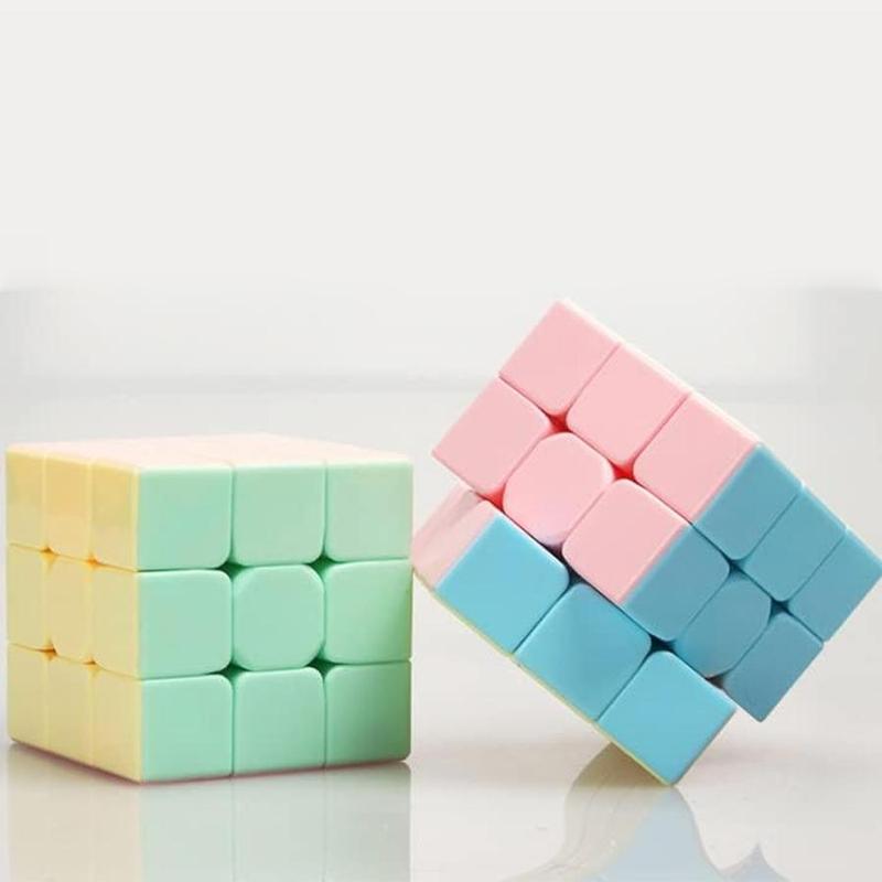 3x3 Macaron Colored Speed Cube, 1 Count Colorful Cube Puzzle Toy, Fun and Stress Relief Toy, Educational Toy for Kids & Adults