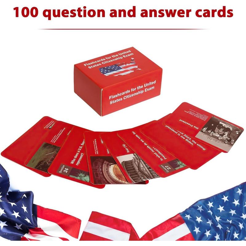 US Citizen Test Flash Cards 2024, Naturalization Test Study American Civics 100 USCIS Questions and Answers Citizenship Flashcards Tarjetas para La Ciudadania 2024 De Las 100 Preguntas