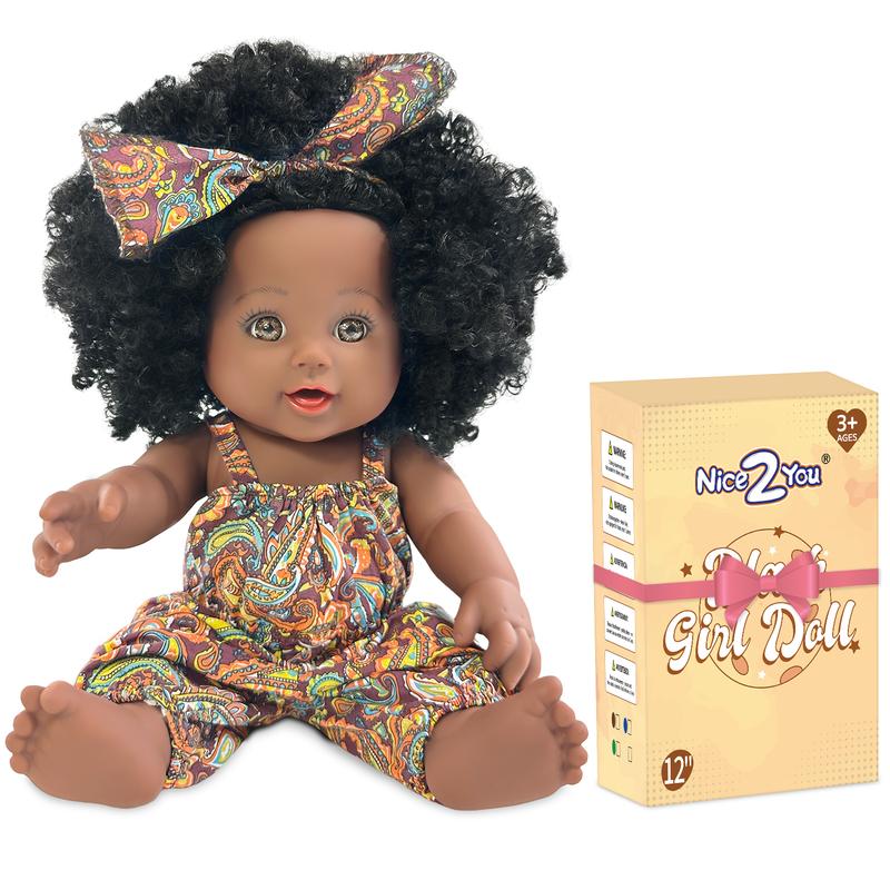 Nice2you 12in Black Reborn Baby Dolls , Christmas Gift