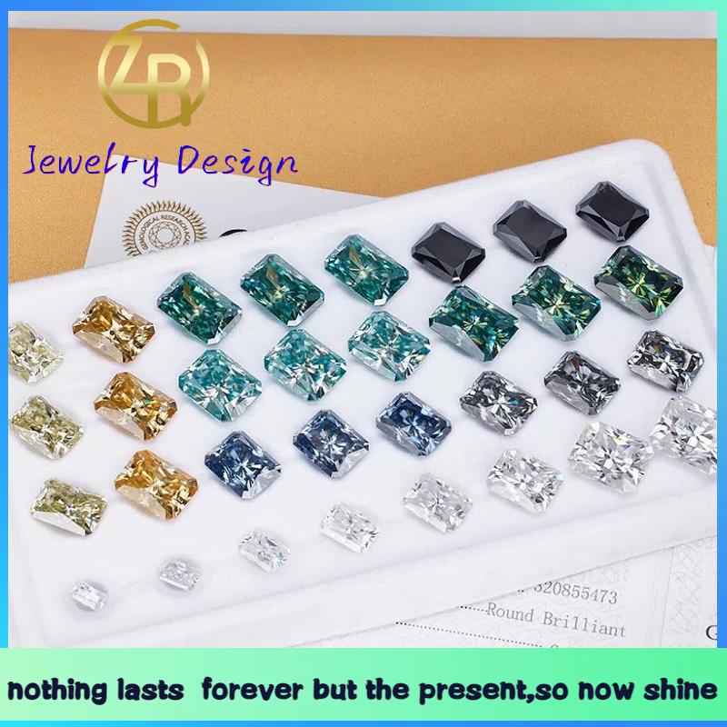 Synthetic Moissanite Colored Loose Gemstones. Multiple color and cut options available for jewelry DIY. Ideal for custom-made wedding, engagement, and anniversary rings. 