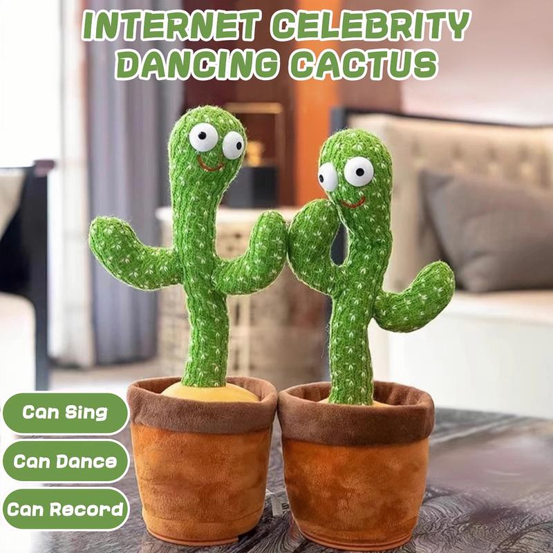 2024 Dancing Cactus toy, Talking Cactus Repeats What You Say, New Soft Plush Talking Toy Electric Speaking Cactus Toys Packing with Box