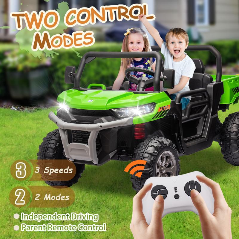 24V Ride On Truck 2 Seater Ride On UTV with 2x200W Motor Ride On Dump Truck with Dump Bed Shovel Ride On Car with Remote Control Electric Vehicle with Non-slip tyre for Boys Girls ride-on toy remote control