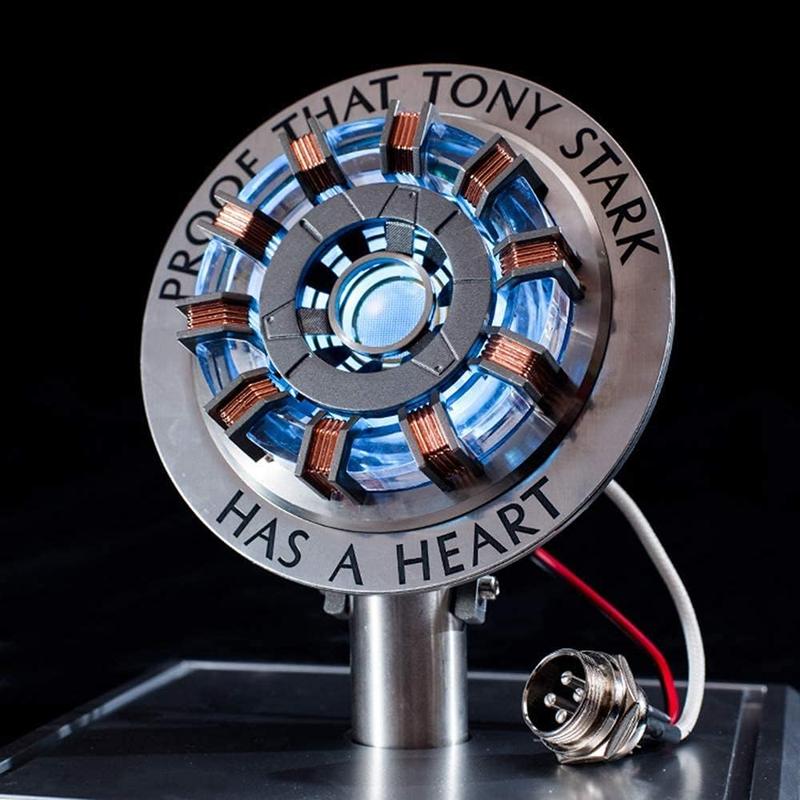 Arc Reactor MK2-1:1 Scale, DIY USB, LED Light, Vibration Sensor, No Assembly, Display Case Included Toy