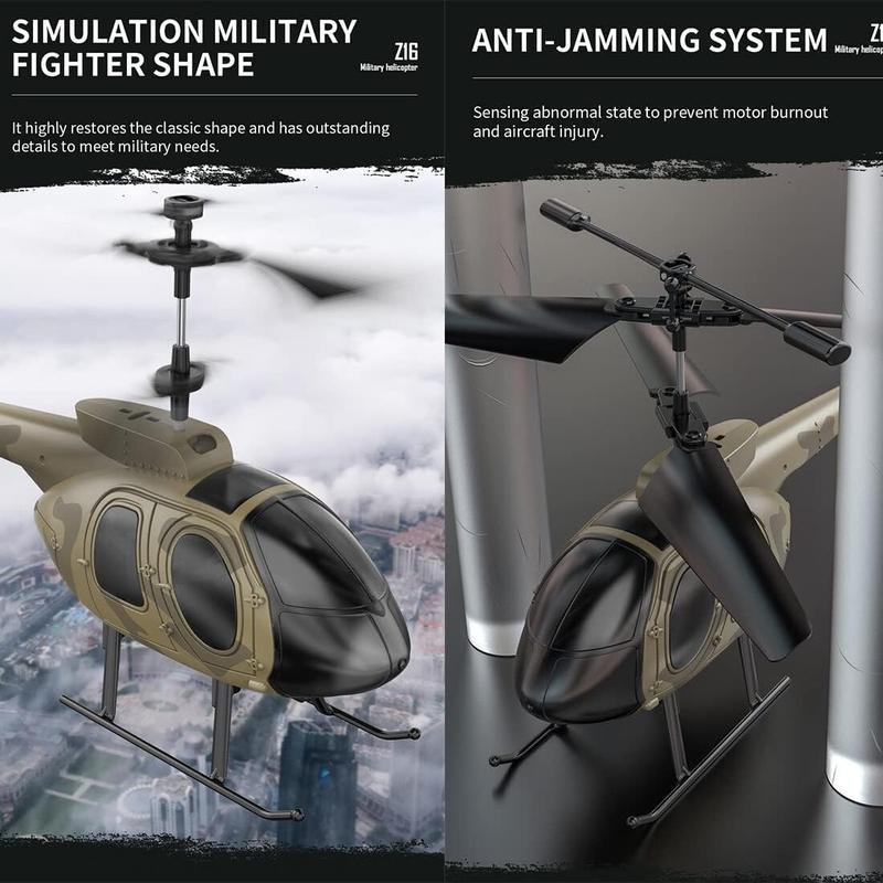 Remote Control Helicopter Toys for Kids 3.5 Channel Military Fan Combat Aircraft Air Pressure Fixed Height Electric Remote Control Toy Airplane Kids Toys