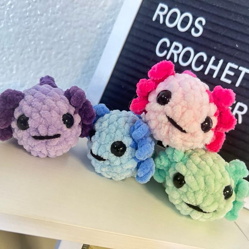 Handmade crochet mini axolotl