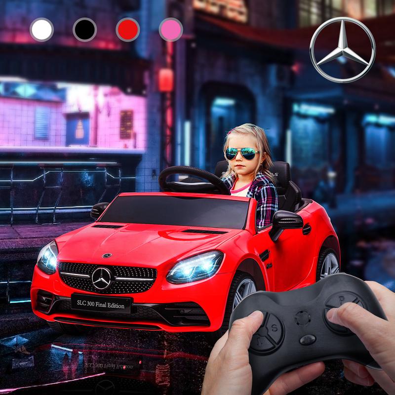 Aosom 12V Mercedes Benz Electric Car for Kids, Kids Ride On Car with Remote Control, Suspension, Lights, Horn, Music, Suspension for 3-6 Years Old