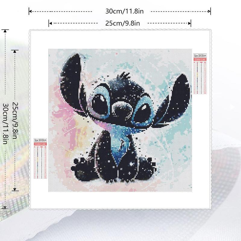 5D DIY Diamond Arts Colorful Painting Kit, Stitch Cartoon Animal Pattern Diamond Arts Colorful Painting without Frame, Handmade Art Craft for Home Decor