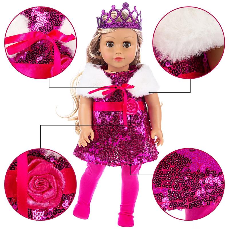 24 Pcs American Doll Clothes for 18 inch Doll Clothes and Accessories - Doll Clothing Outfits Dress Swimsuits Tights for 18 Inch Dolls