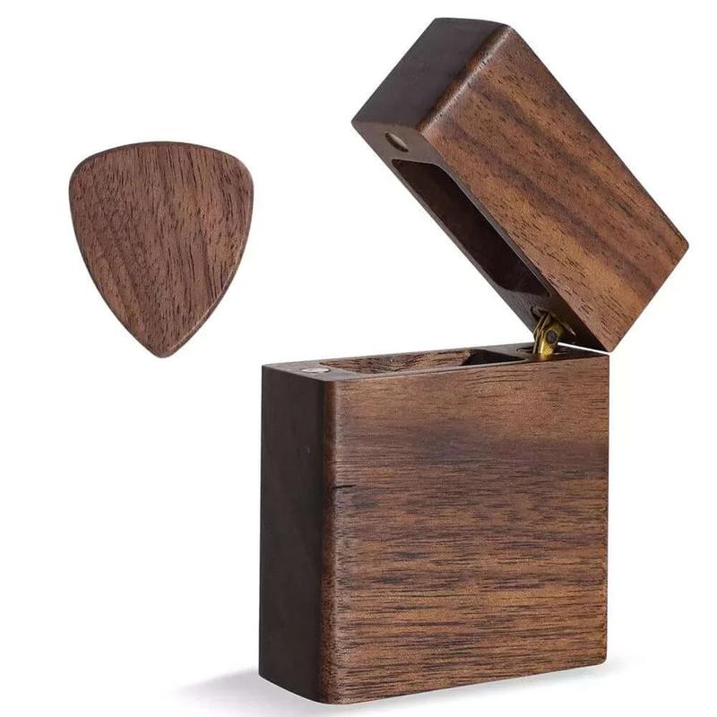 Matte Wooden Guitar Picks box case