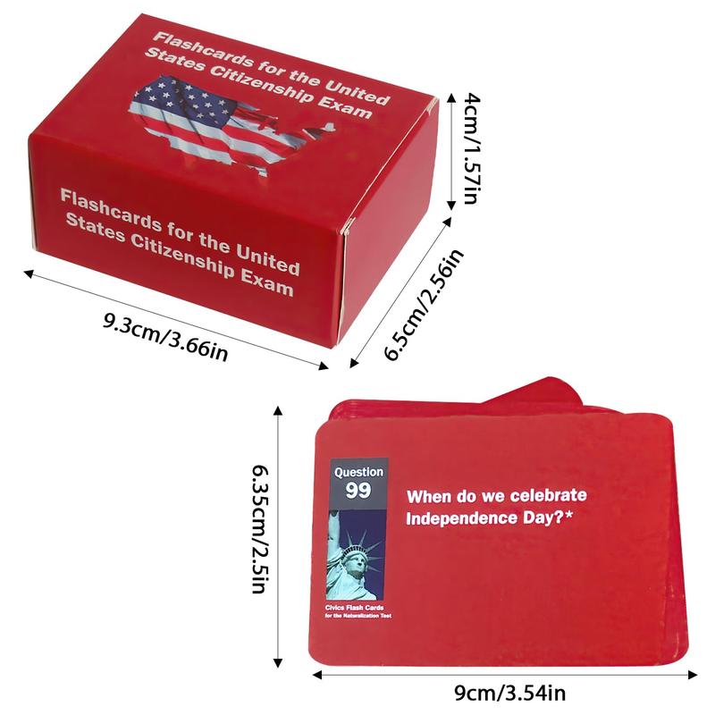 US Citizenship Exam Cards 2024-Portable Cards Prepare for the Naturalization Exam with 100 Official USCIS Questions and Answers (English Version)