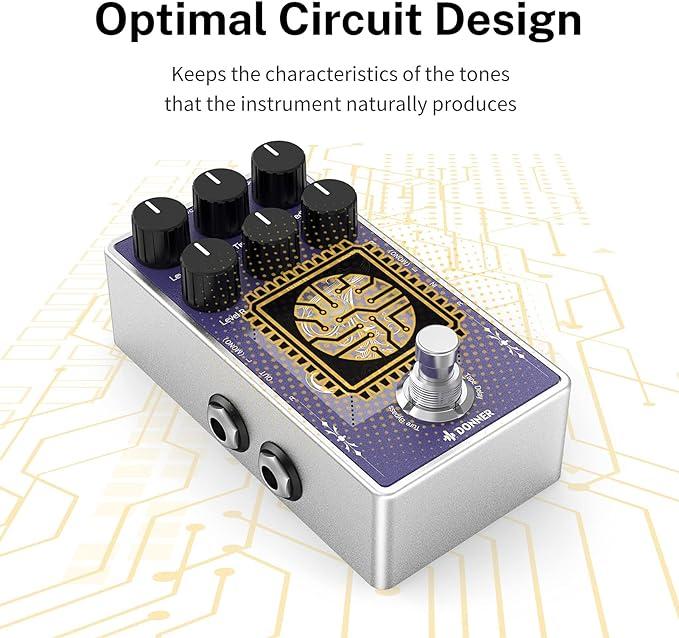 Donner Tape Delay Pedal,Stereo Delay Pedals for Electric Guitar,Analog Delay Pedal with Echo Effect, White Tape Guitar Pedal,True Bypass