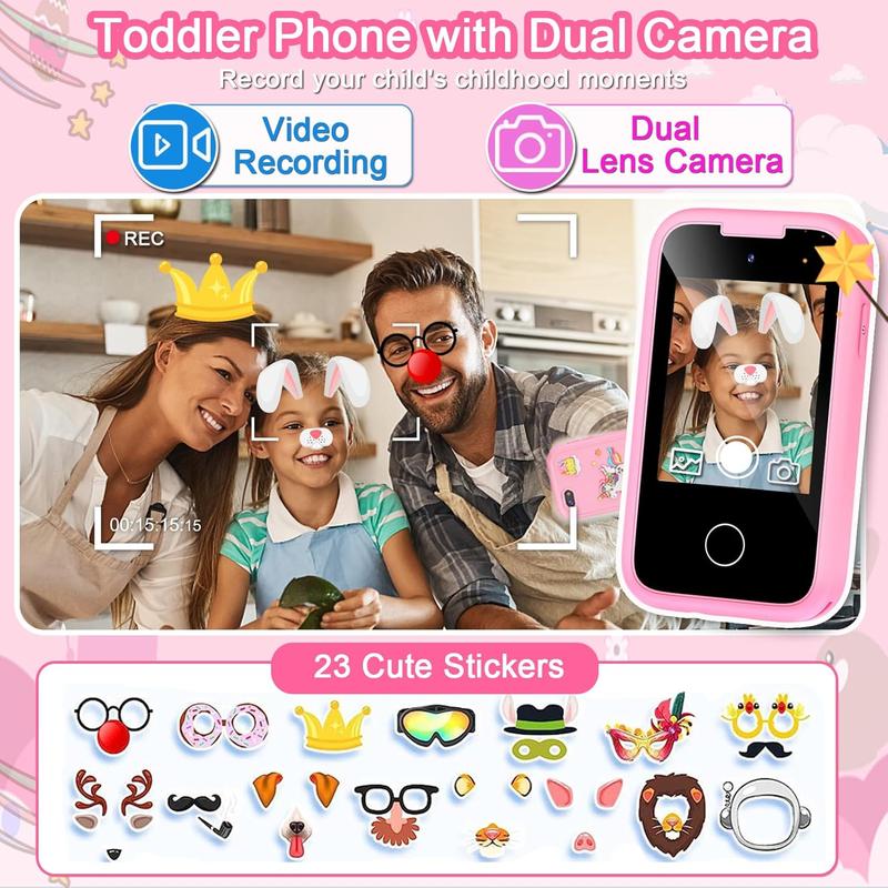 Kids Smart Phone Toys for Girls, Christmas Birthday Gifts for 3-10 Year Old Girl Boy Kids Toys, 2.8