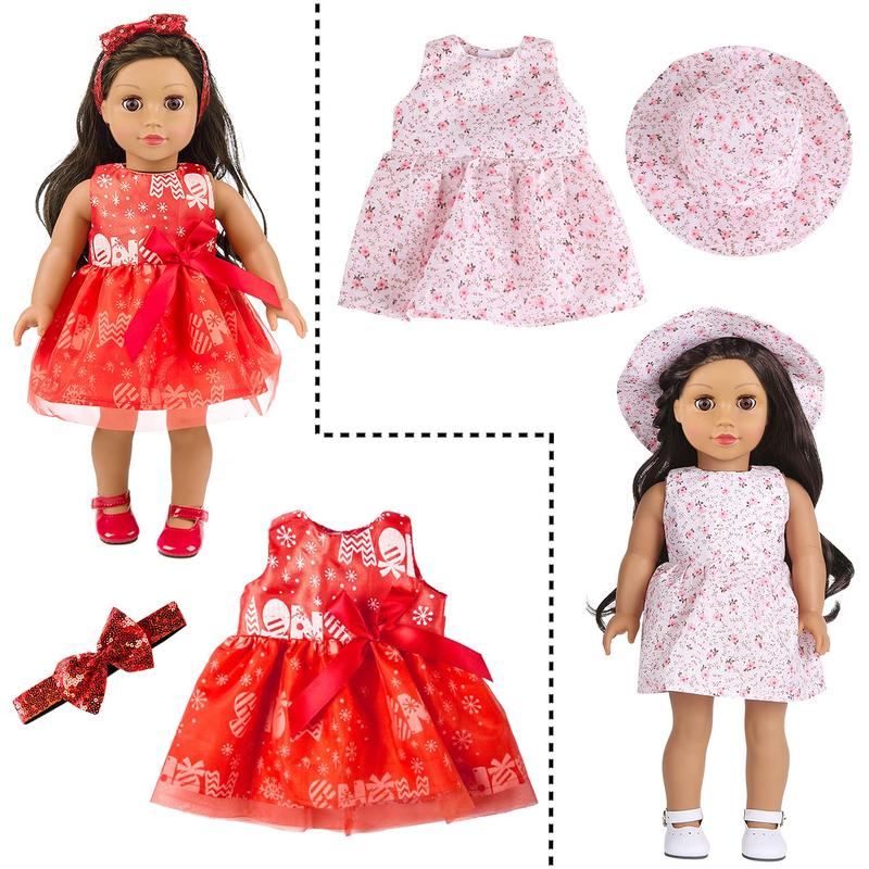 24 Pcs American Doll Clothes for 18 inch Doll Clothes and Accessories - Doll Clothing Outfits Dress Swimsuits Tights for 18 Inch Dolls