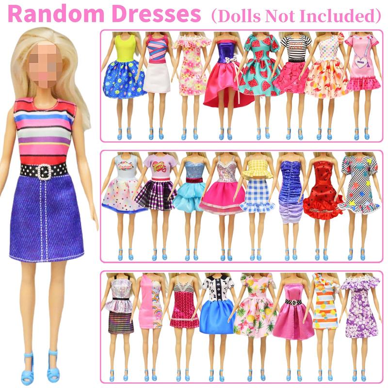 43 Pcs Doll Clothes and Accessories for 11.5 Inch Doll, Include 2 Princess Gowns 2 Fashion Skirts 5 Mini Skirts 2 Swimwears 2 Fashions 10 Shoes 10 Hangers 10 Necklaces