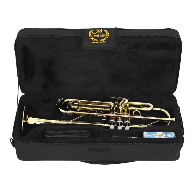 Brass Trumpet, 1 Box Bb Standard Brass Trumpet with Storage Box, Brass Instrument for Beginners, Musical Instrument