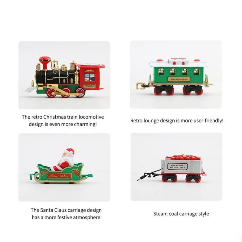 Electric Christmas Remote Control Train with Sound and Light, Hangs on Christmas Tree, Rail Car, Christmas Gift Toys Peripheral Products