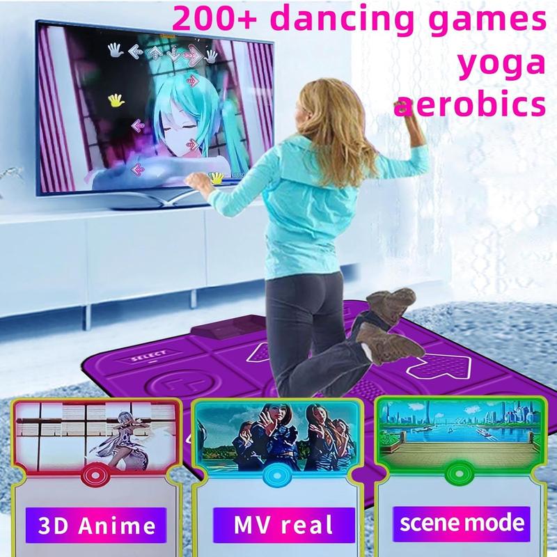 Dance Mat for Kids and Adults, Dance mat TV Game for Kids,Musical Dancing mats for Girls with Camera AR Game,Christmas Birthday Gifts for Girls & Boys,Purple