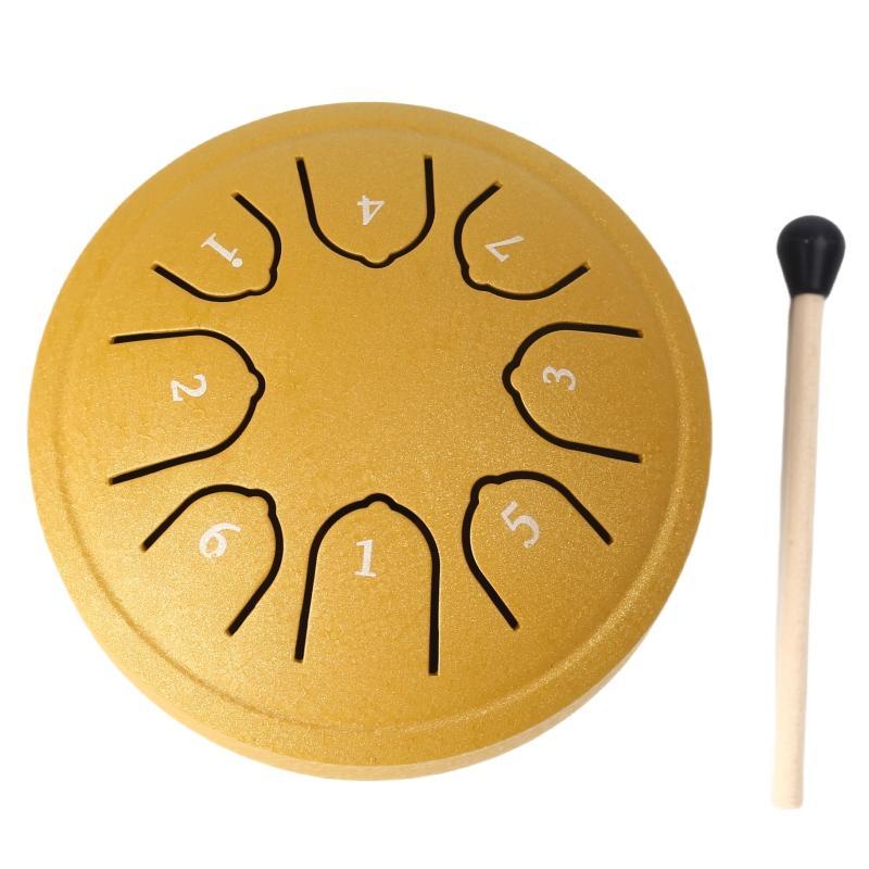 8 Tone Steel Tongue Drum, 4.5 Inch D Key Steel Tongue Drum with Drumsticks, Musical Instrument for Beginners, Musical Instrument for Home School