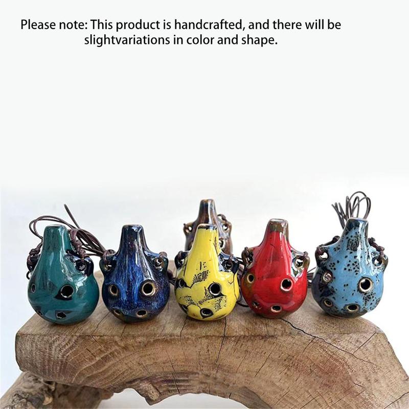 6 Hole Ceramic Mini Ocarina, 1 Count Ceramic Crafts Musical Instrument, Creative Musical Instrument for Adults Women and Men, Christmas Gift